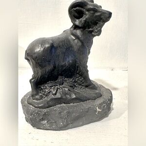 Handmade sculpture ram Carved raw Shungite 4x4